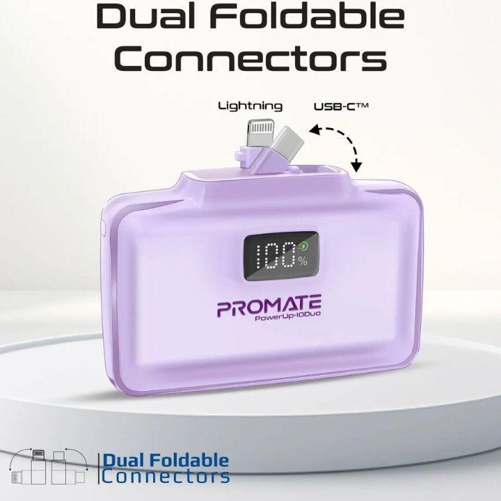 Promate PowerUp-10Duo 10000mAh 20W Dual-Connector Power Bank