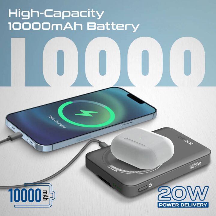 Promate Mavrix-3 10000mAh 3-in-1 Magnetic Power Bank