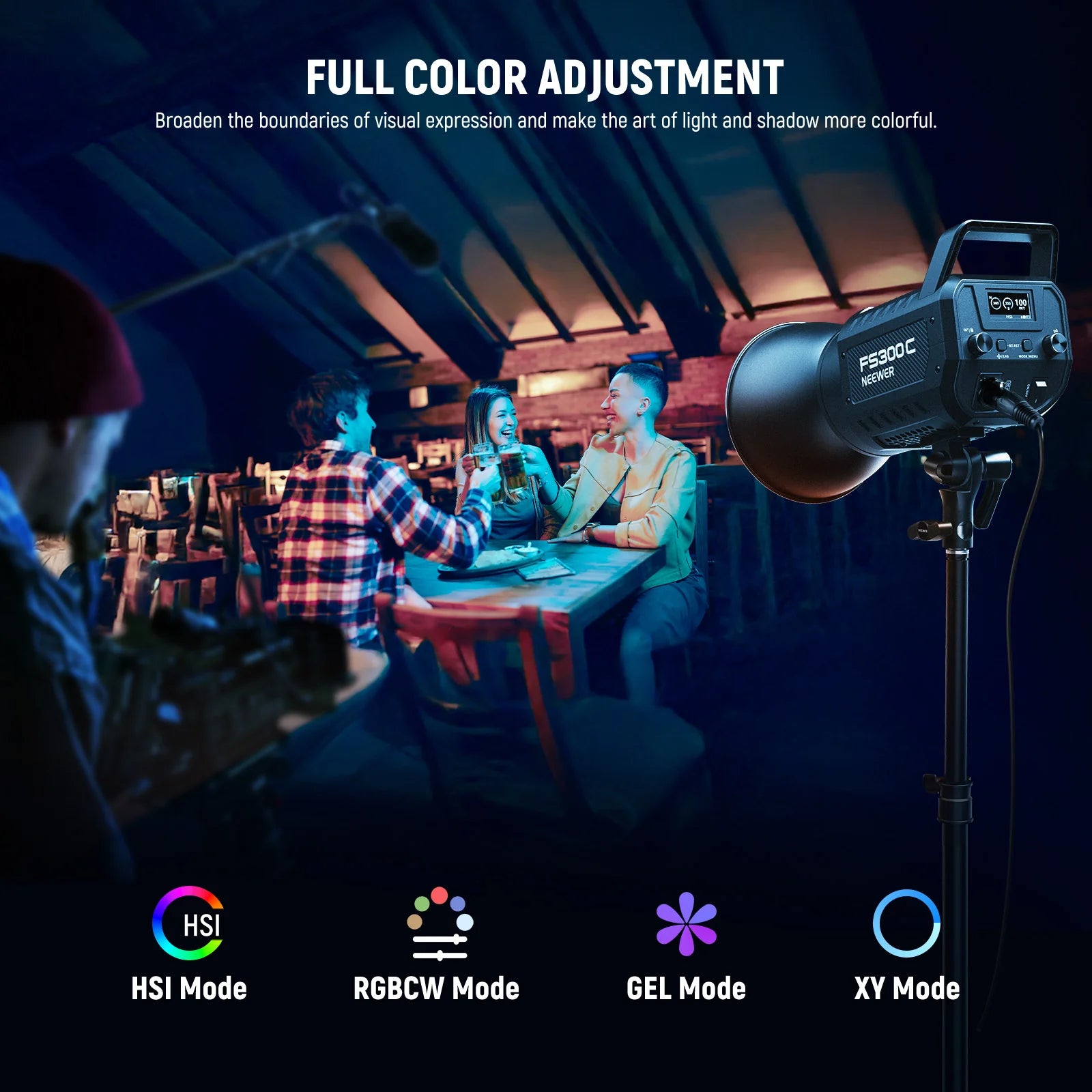 Neewer FS300C 300W RGBWW LED Video Light