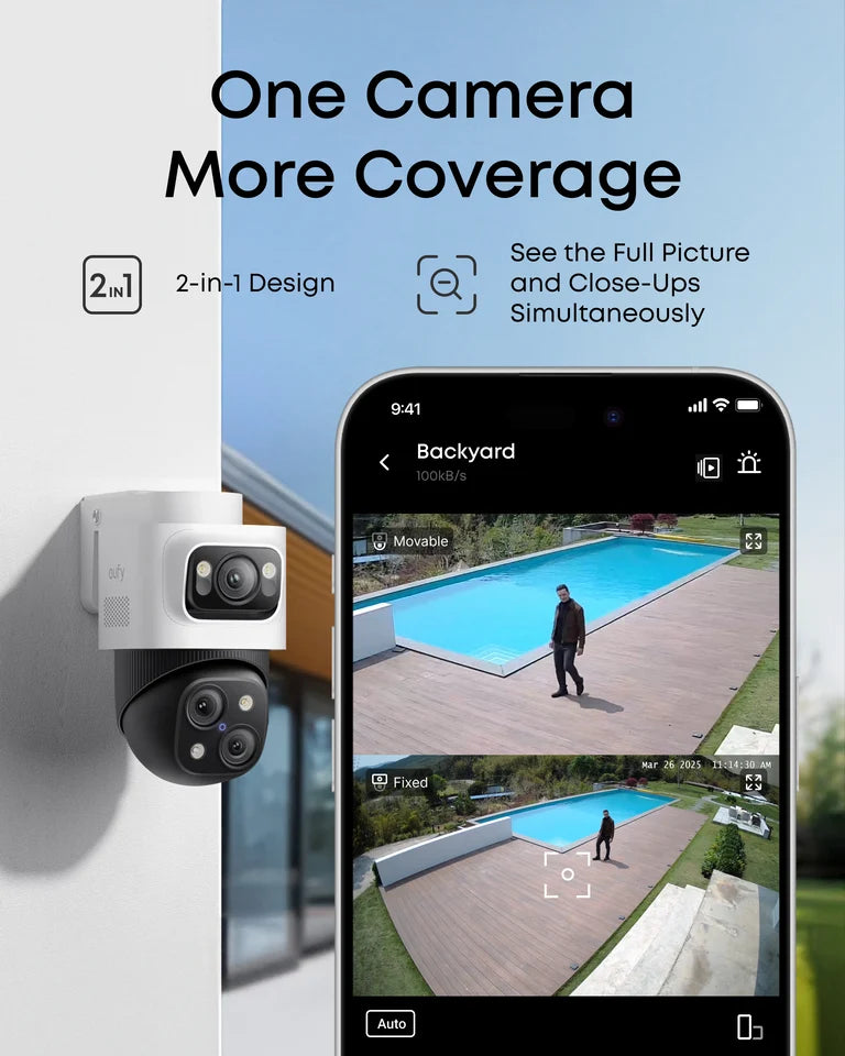 Eufy PoE Cam S4 16MP Triple-Lens PTZ Security Camera