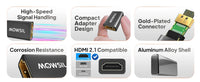 Mowsil MOCPF2 HDMI 2.1 8K Coupler – 2 Pack