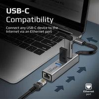 Promate GigaHub-C USB-C Hub with Gigabit Ethernet