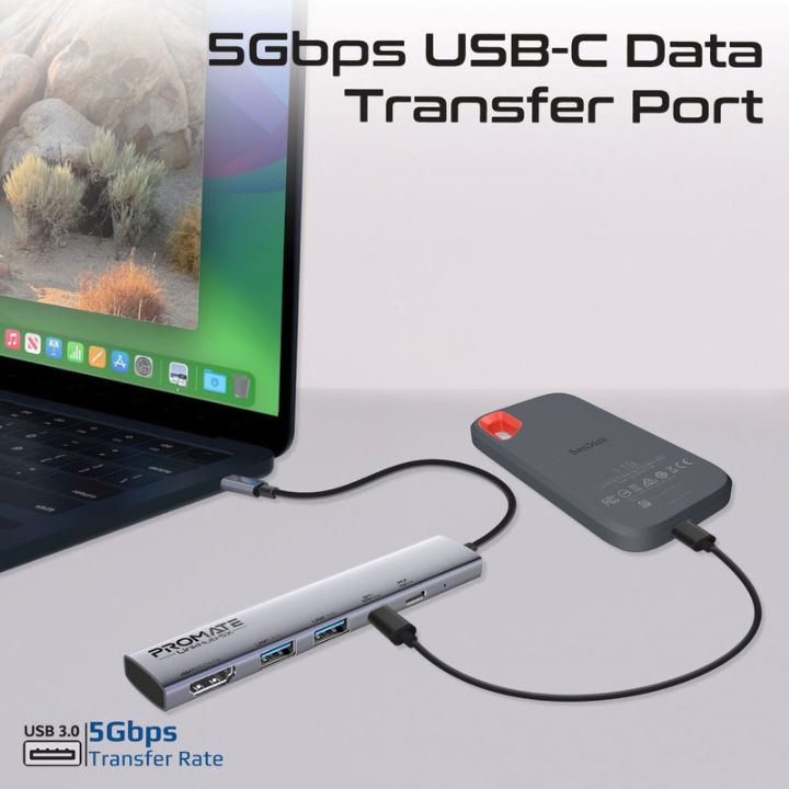 Promate LinkHub-5X 4K 100W USB-C Hub