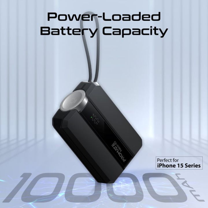Promate Neo-10 10000mAh 30W Power Bank with Apple Watch Charger