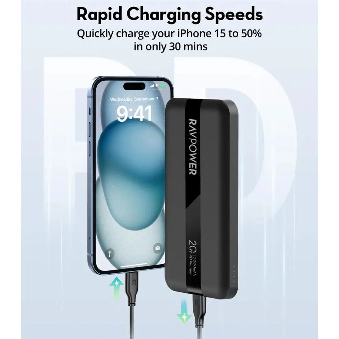 RAVPower RP-PB1236 PD Pioneer 10000mAh 20W 3-Port Power Bank