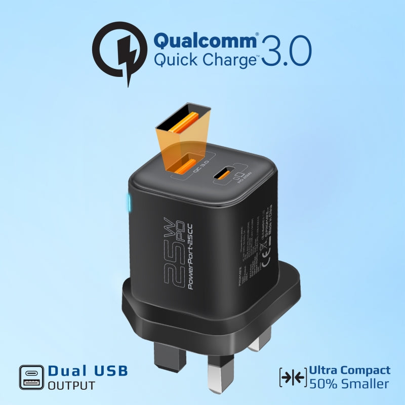 Promate PowerPort 25CC 25W Charger with Cable