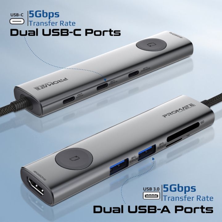 Promate ComandHub-Lite 9-in-1 4K USB-C Hub