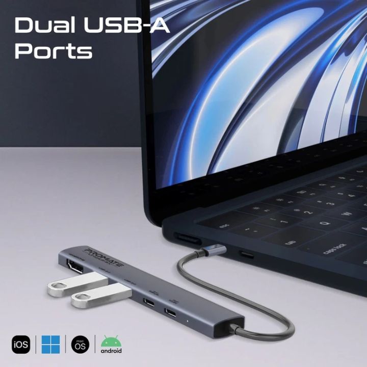 Promate LinkHub-5X 4K 100W USB-C Hub