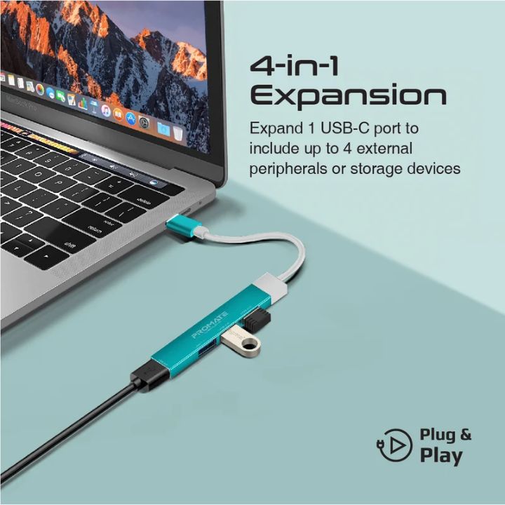 Promate LiteHub-4 4-Port USB-C Data Hub