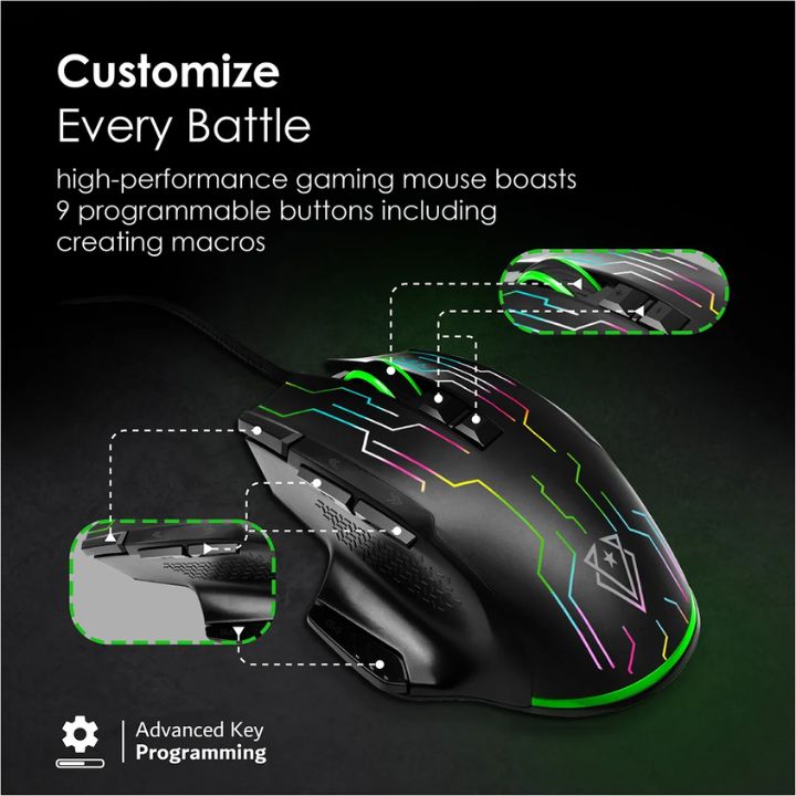 Vertux Kryptonite 10000 DPI Wired Gaming Mouse