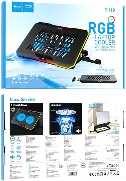 HOCO DH19 Laptop Cooling Stand with RGB & Phone Holder