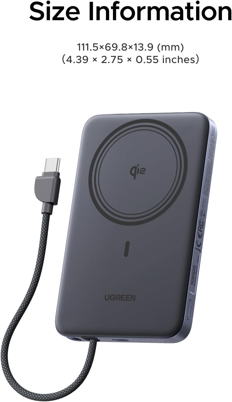 UGREEN PB567 Magnetic Wireless 10000mAh 30W Power Bank