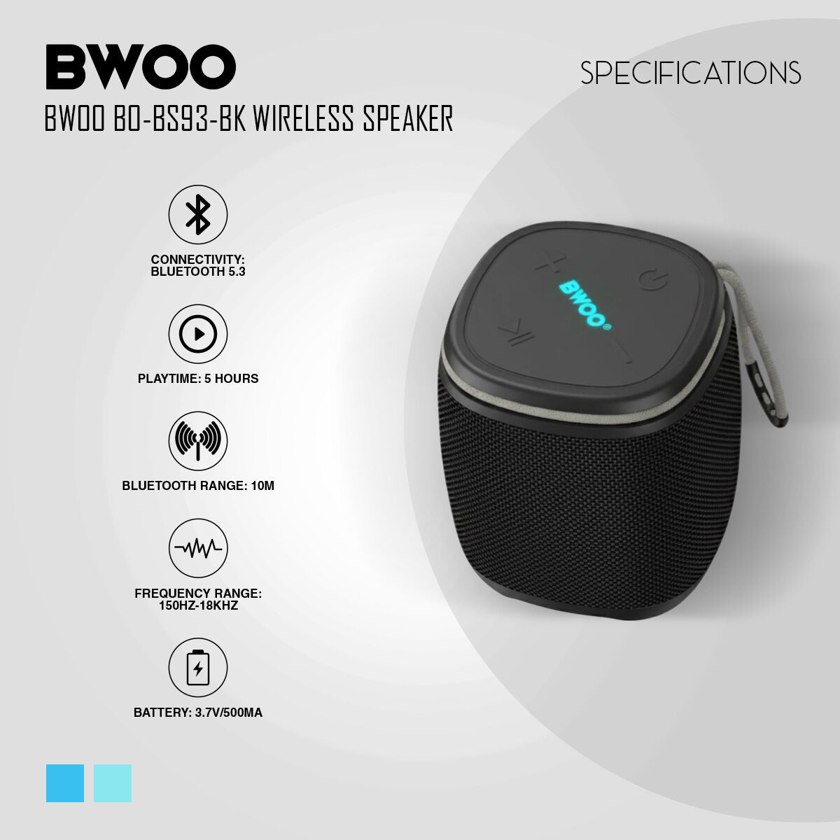 BWOO BS93 Portable Mini Wireless Speaker