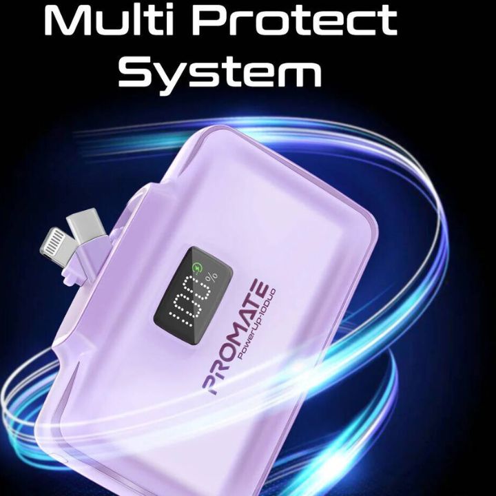 Promate PowerUp-10Duo 10000mAh 20W Dual-Connector Power Bank