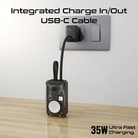 Promate Mavrix 10000mAh 35W Power Bank with Built-In Cables