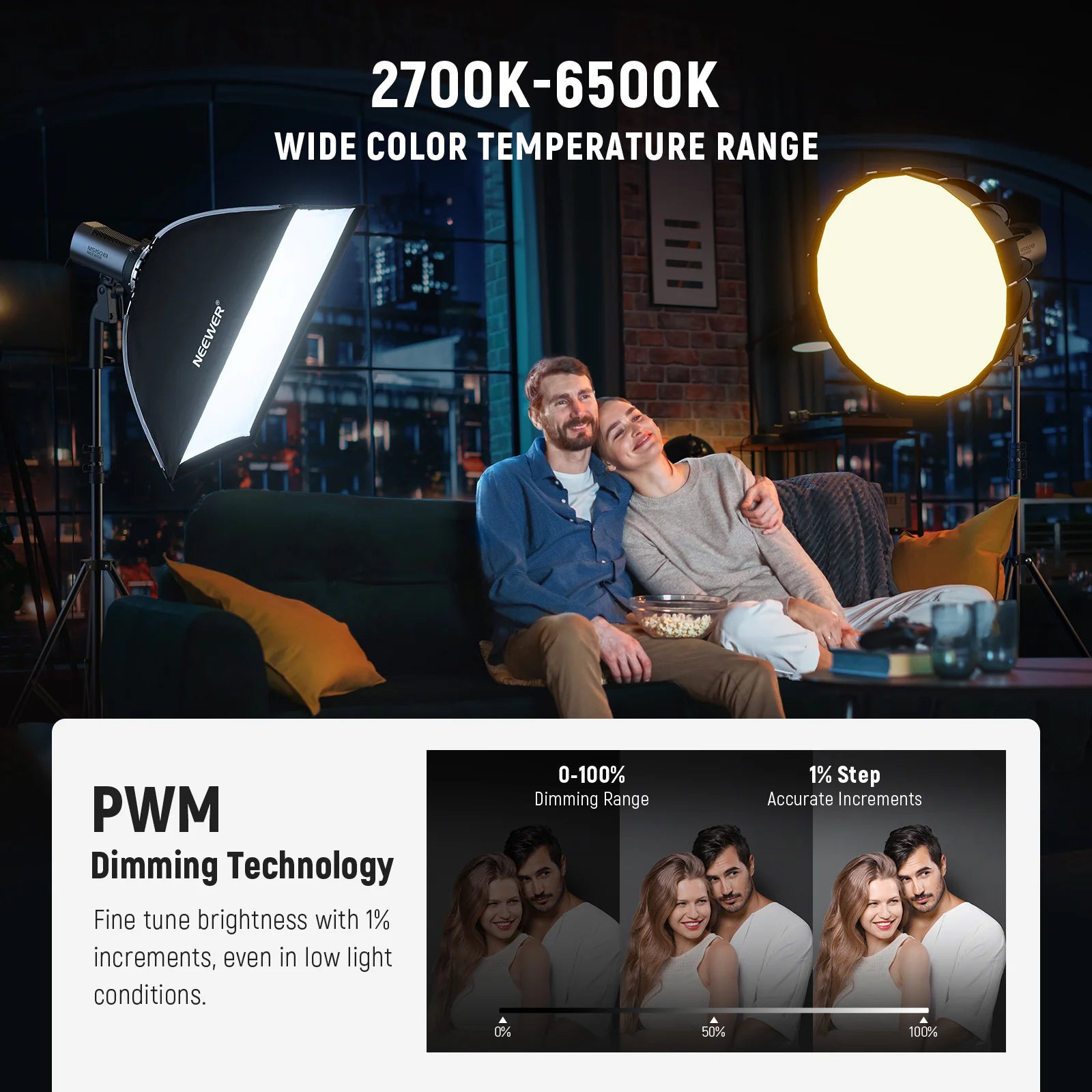 Neewer MS150B 130W Bi-Color LED Video Light