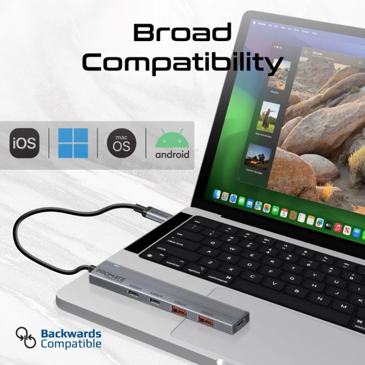 Promate LiteHub-Pro 4-in-1 10Gbps USB-C Hub