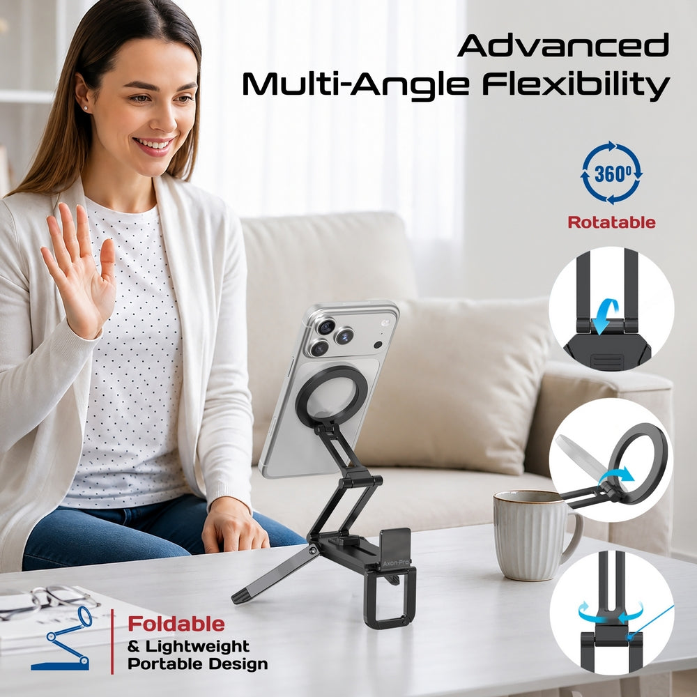 Promate Axon-Pro Multi-Functional Magnetic Smartphone Mount & Stand