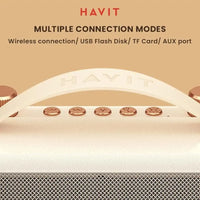 HAVIT Portable Bluetooth Speaker with Mic & RGB Lights - Beige