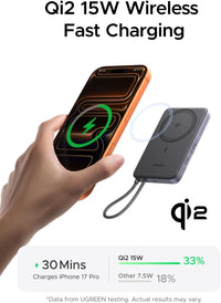 UGREEN PB567 Magnetic Wireless 10000mAh 30W Power Bank
