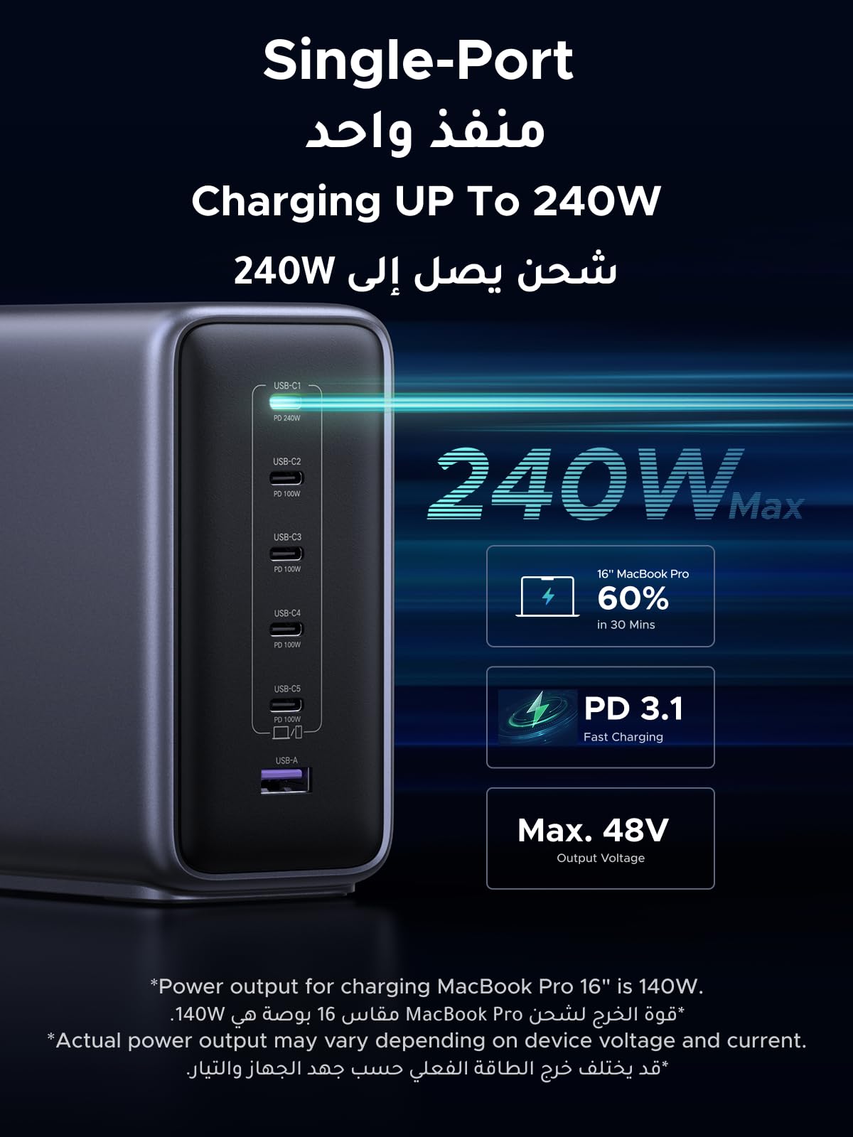 UGREEN X759 500W 6-Port GaN Desktop Charger