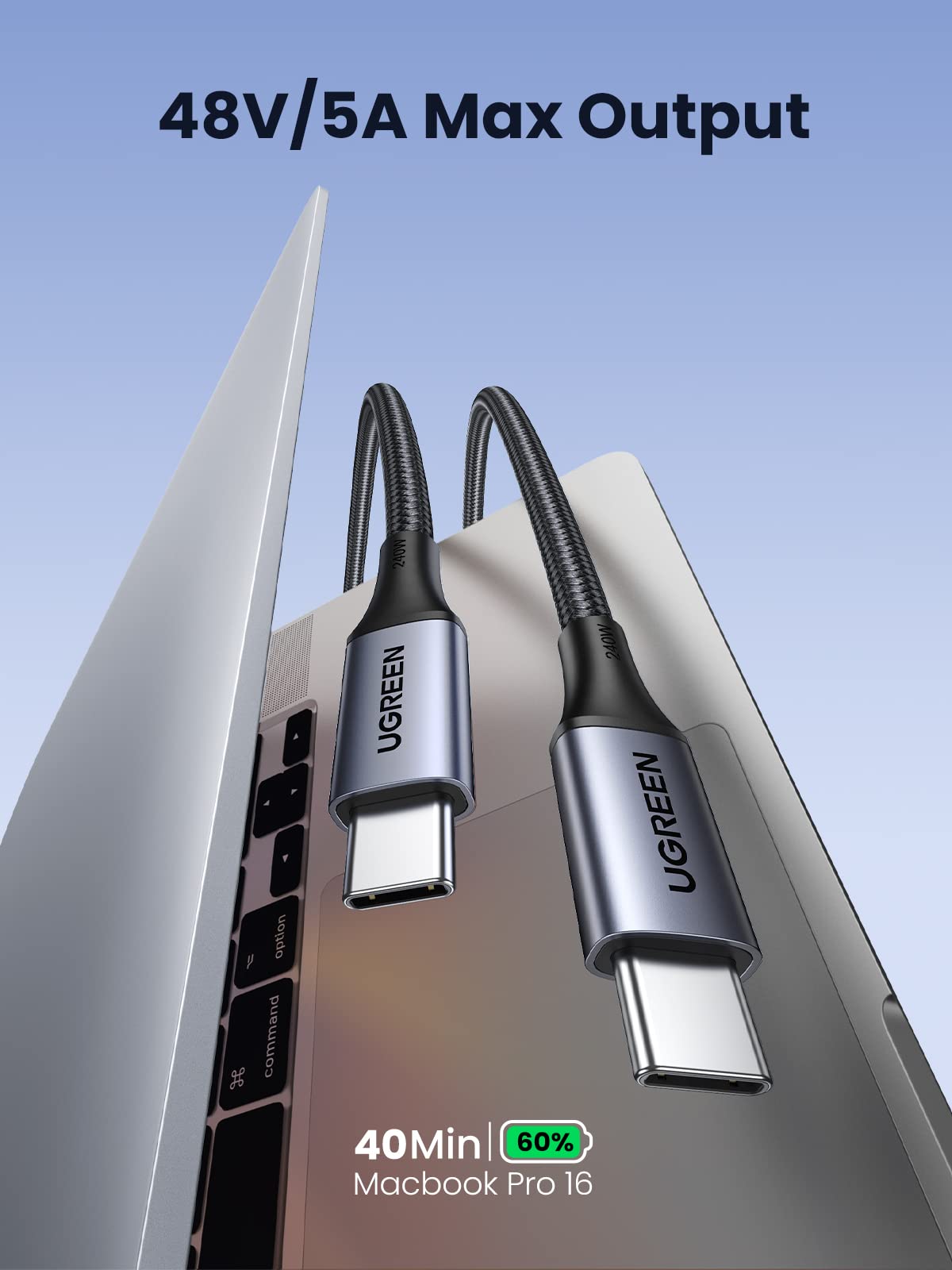 UGREEN US535 USB-C to USB-C 240W Braided Cable