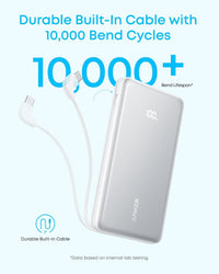 Anker Zolo 10000mAh 22.5W Power Bank with Built-In USB-C Cable