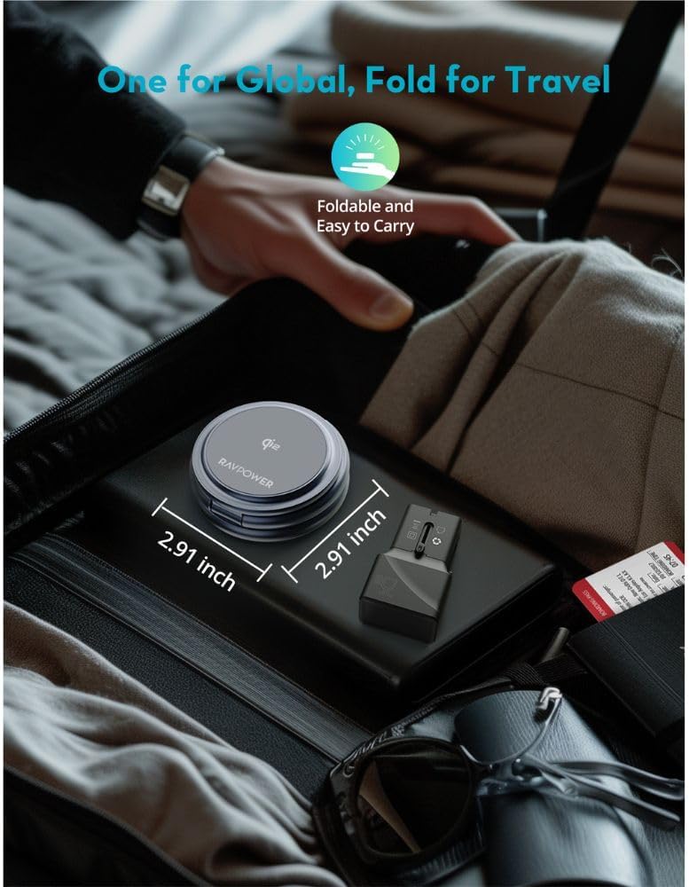 RAVPower RP-WC1008 Foldable 3-in-1 15W Wireless Charger