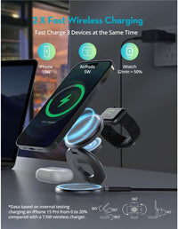 RAVPower RP-WC1008 Foldable 3-in-1 15W Wireless Charger