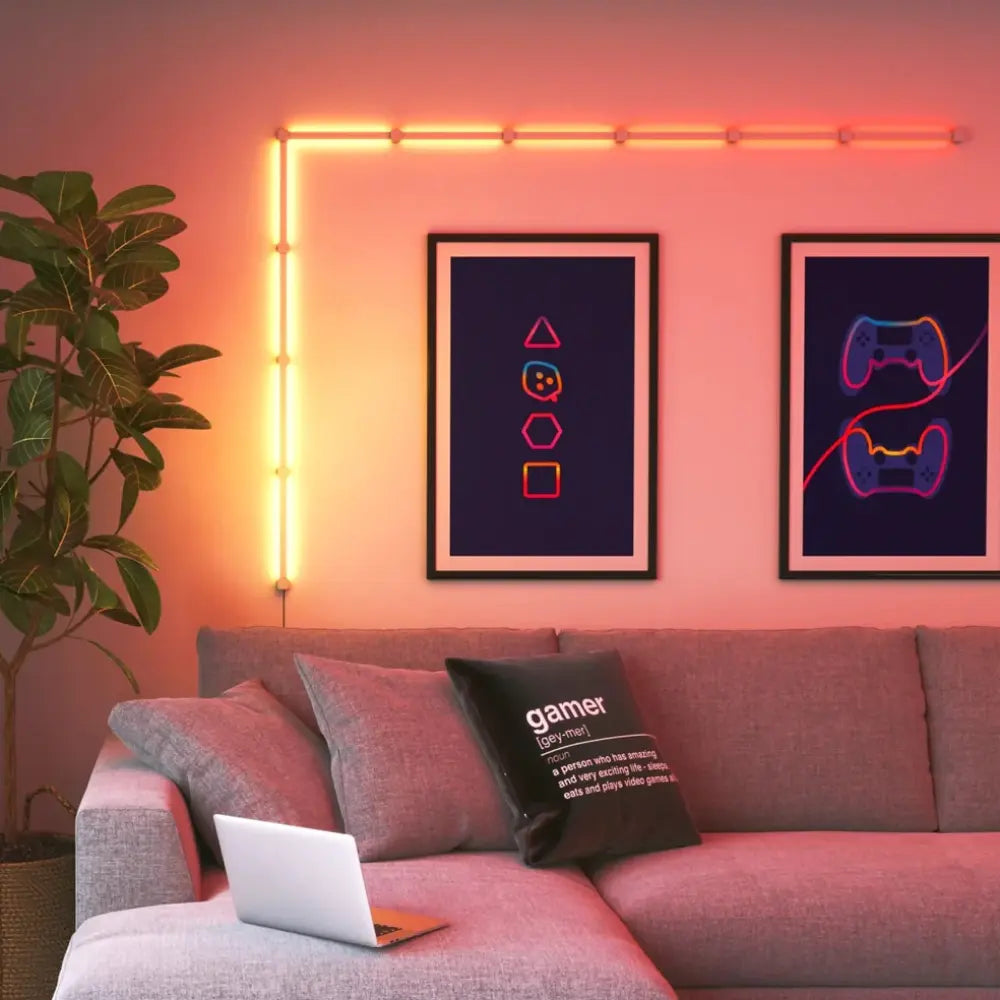 Nanoleaf Lines Squared Expansion Kit – WiFi LED Panel System w/ Music Visualize – 3 Pack