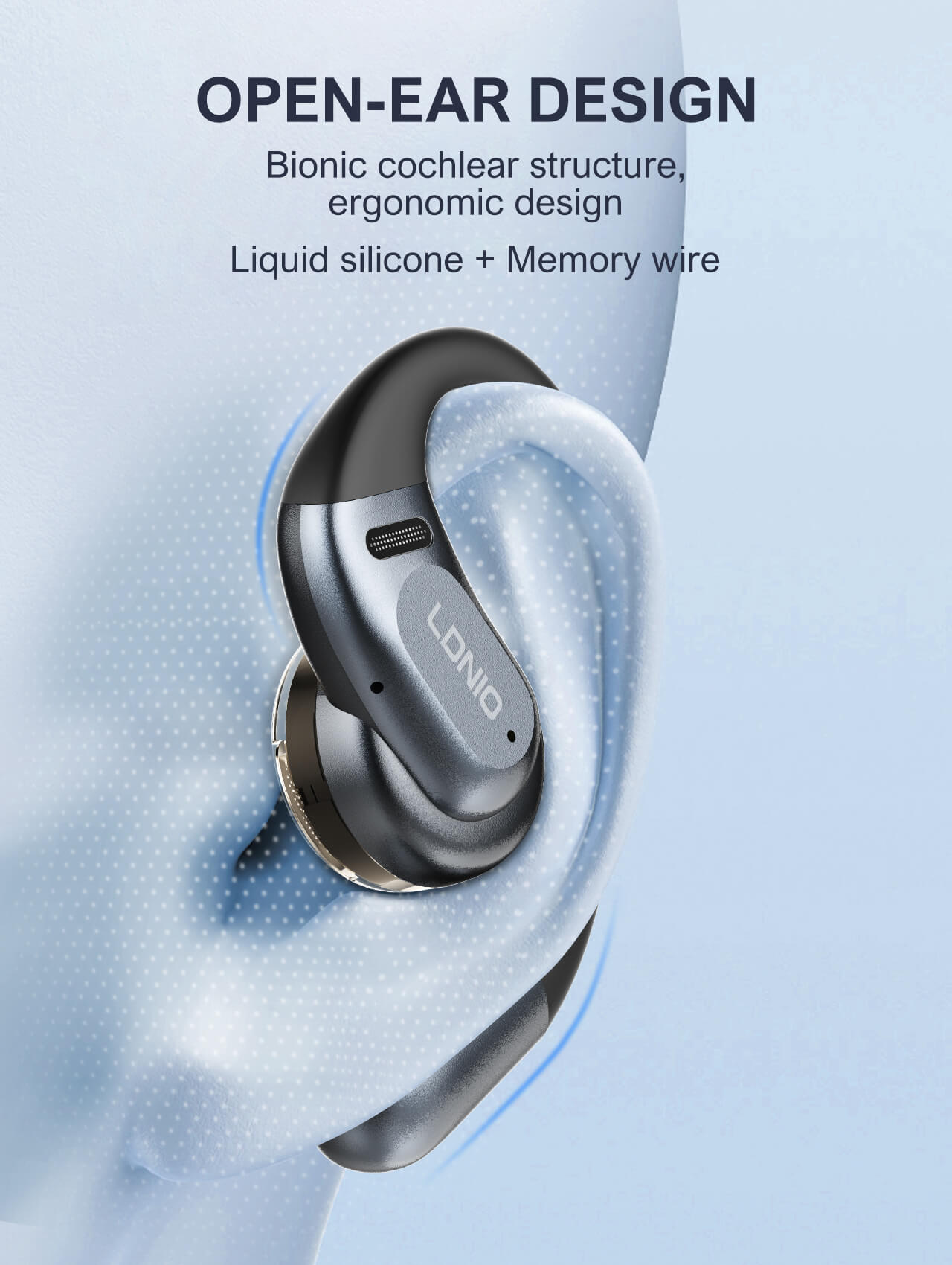 LDNIO T12 Over-Ear Wireless Stereo Earbuds