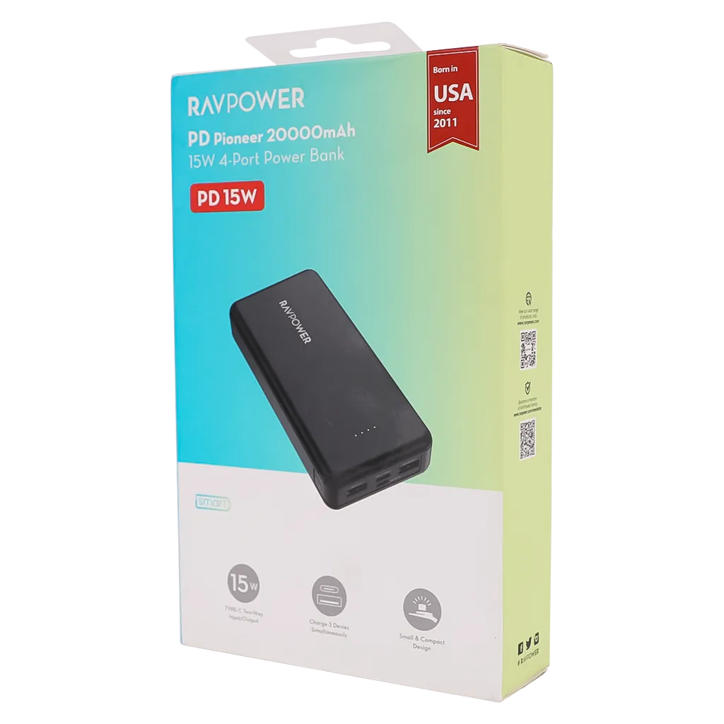 RAVPower RP-PB1216 PD Pioneer 20000mAh 15W 4-Port Power Bank