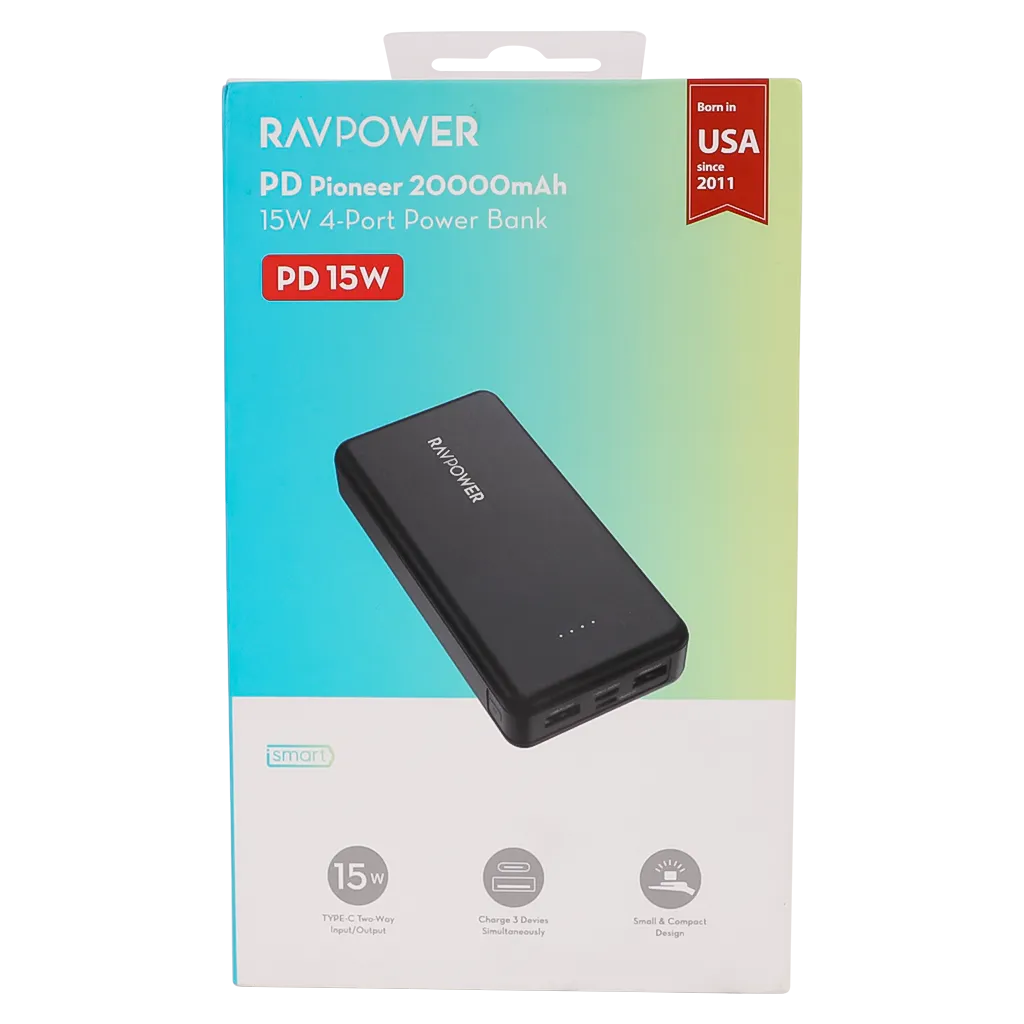 RAVPower RP-PB1216 PD Pioneer 20000mAh 15W 4-Port Power Bank