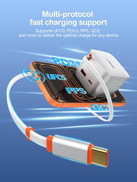 LDNIO Q9 Fast Charger with Retractable Cable - 33W & 65 W
