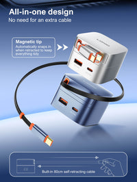 LDNIO Q9 Fast Charger with Retractable Cable - 33W & 65 W