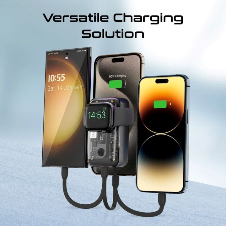 Promate Mavrix 10000mAh 35W Power Bank with Built-In Cables