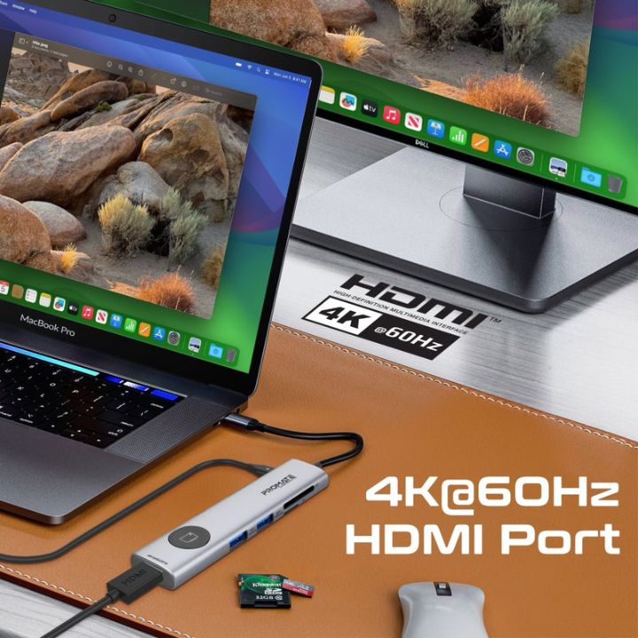 Promate ComandHub-Lite 9-in-1 4K USB-C Hub