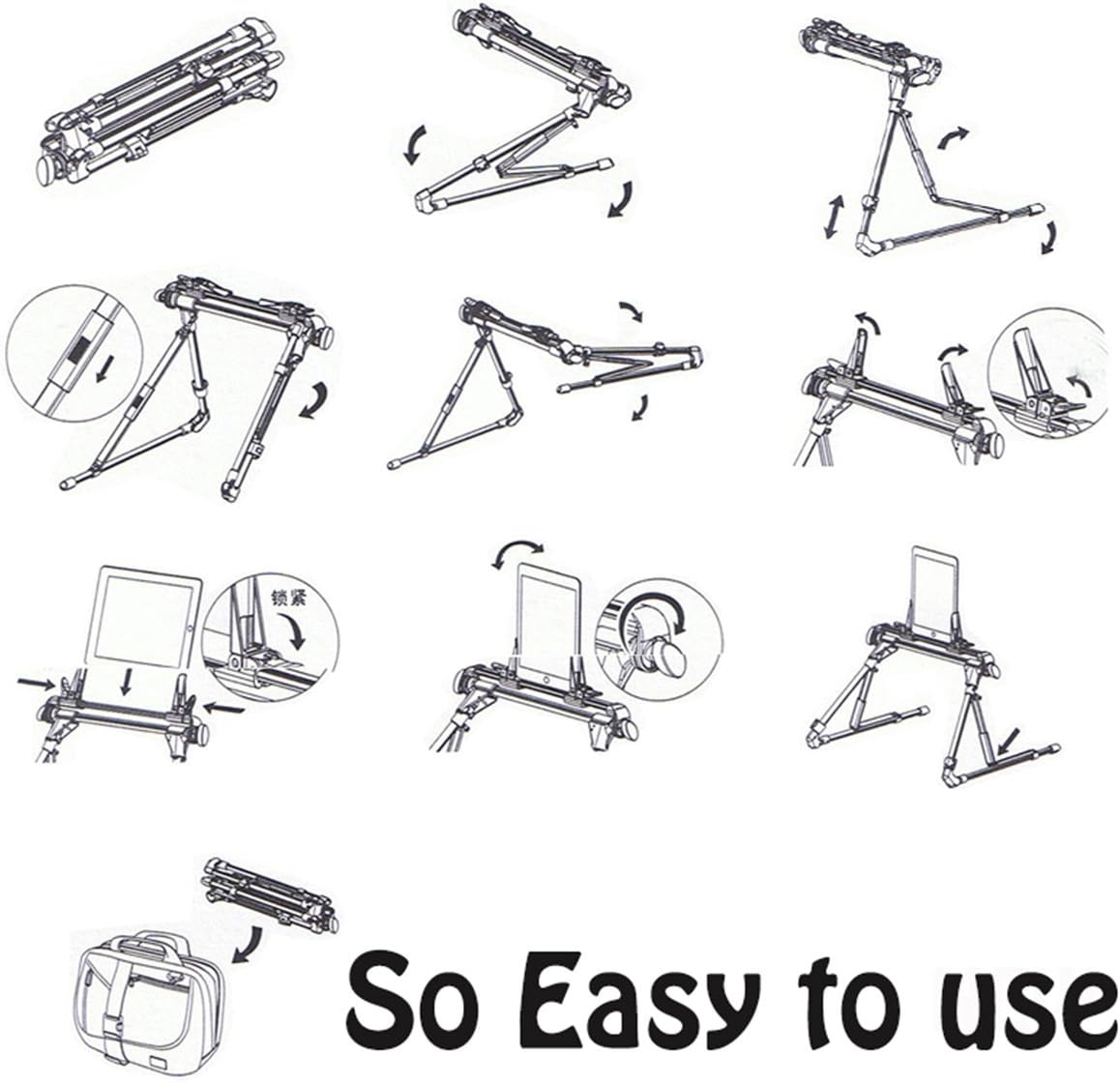 201 Aluminium Folding iPad and Tablet Floor Stand