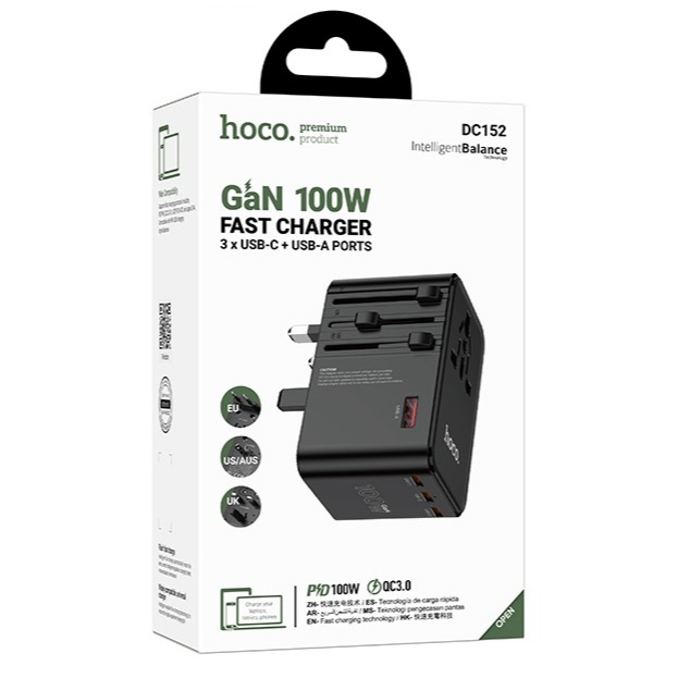 HOCO DC152 100W GaN Travel Adapter