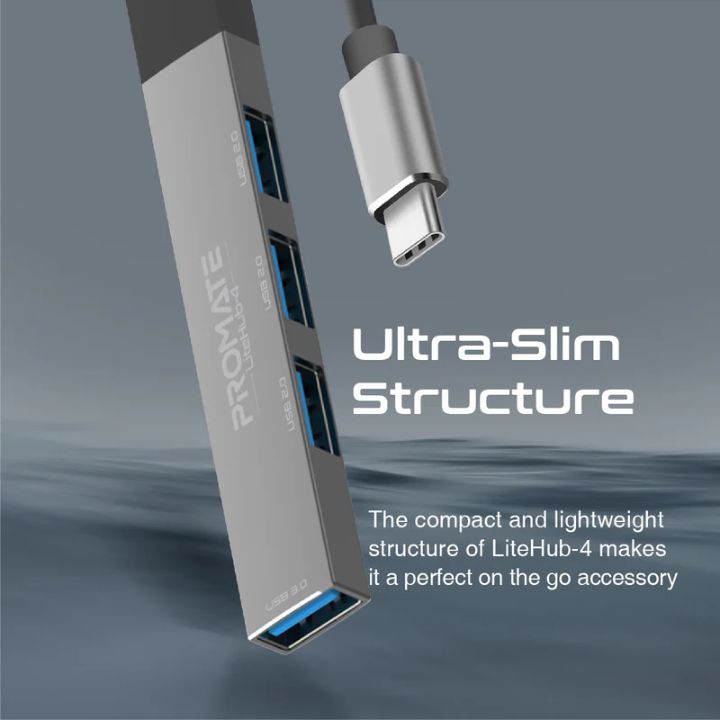Promate LiteHub-4 4-Port USB-C Data Hub