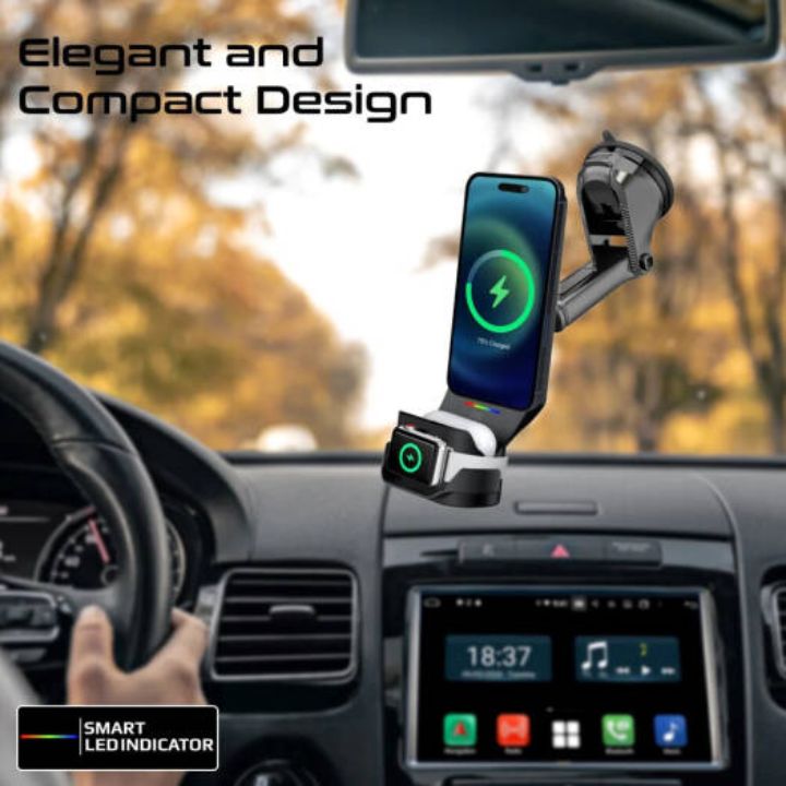 Promate MagDrive-Trio 15W 3-in-1 Car Charger