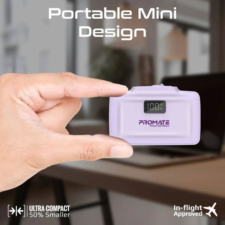 Promate PowerUp-10Duo 10000mAh 20W Dual-Connector Power Bank