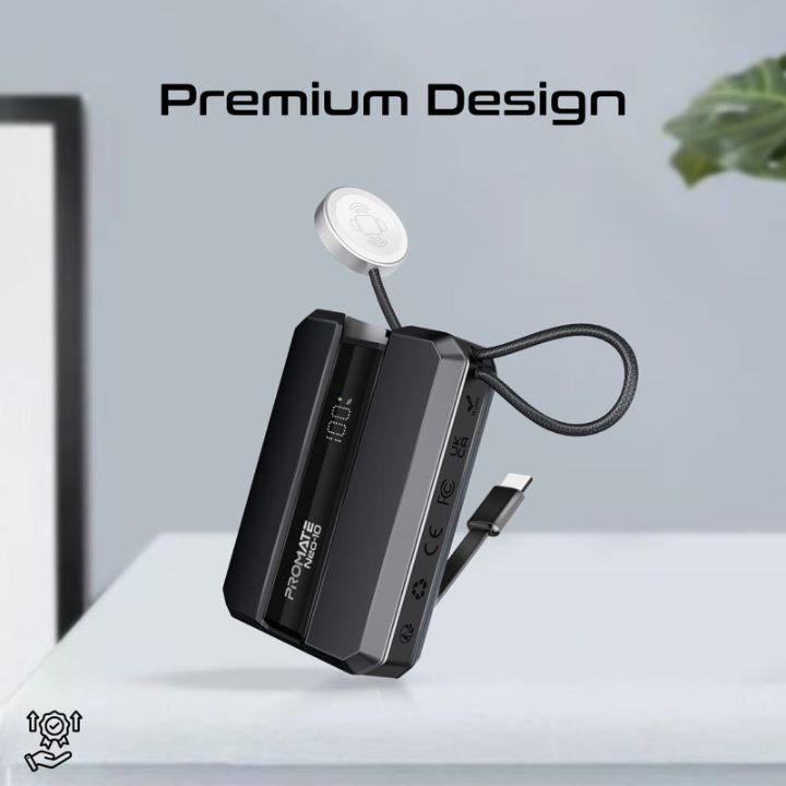 Promate Neo-10 10000mAh 30W Power Bank with Apple Watch Charger