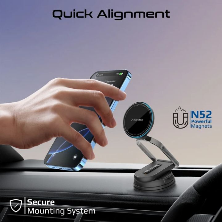 Promate MagNeo-15W Detachable Wireless Car Charger