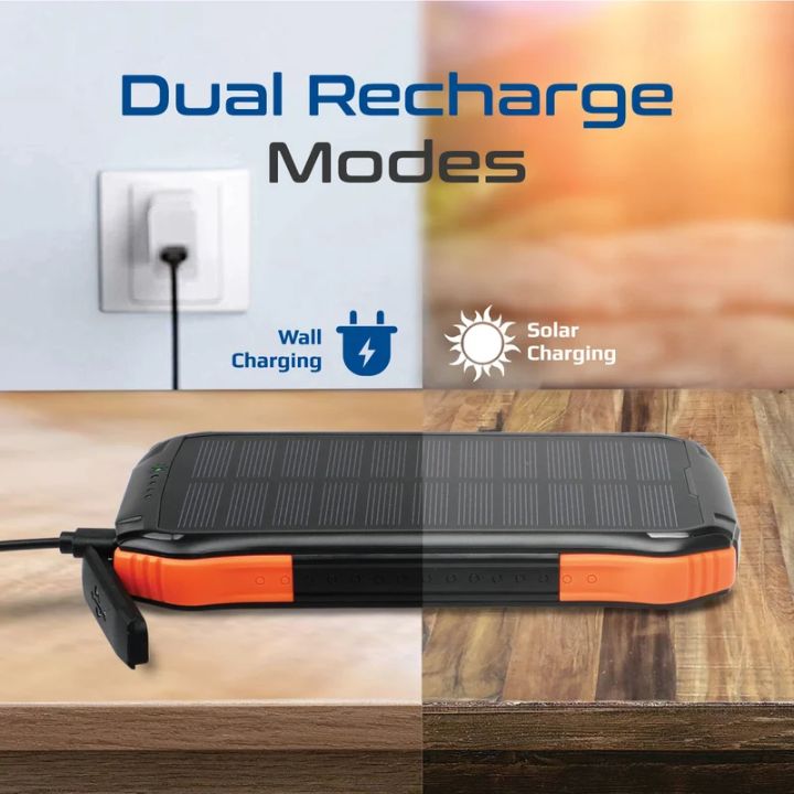 Promate SolarTank-10PDQi 10000mAh Solar Power Bank