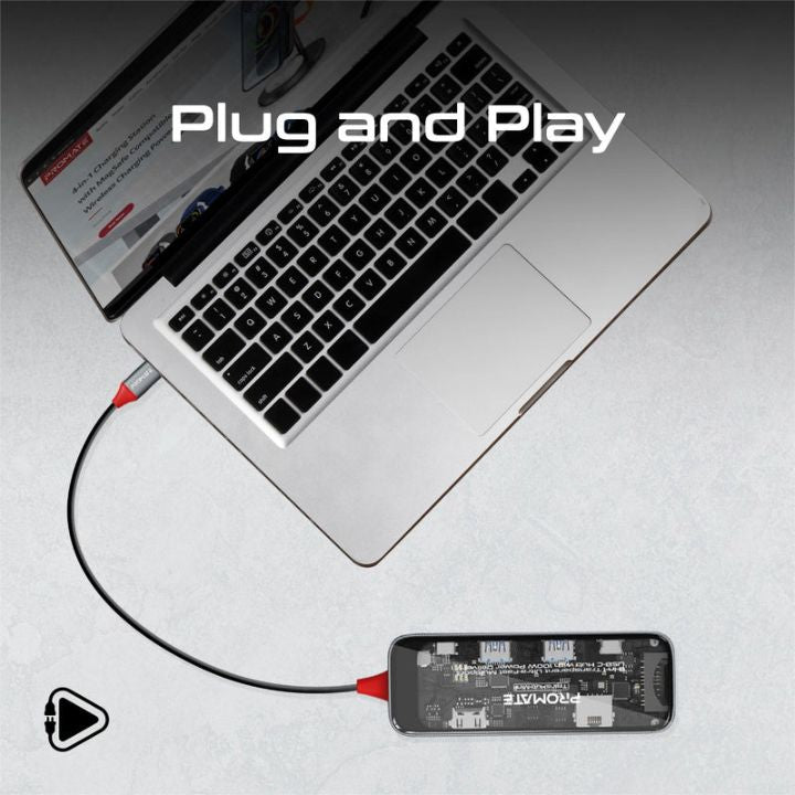 Promate TransHub-Mini 8-in-1 100W USB-C Hub