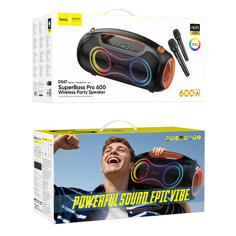 HOCO DS67 RGB Bluetooth Party Speaker with Dual Mics