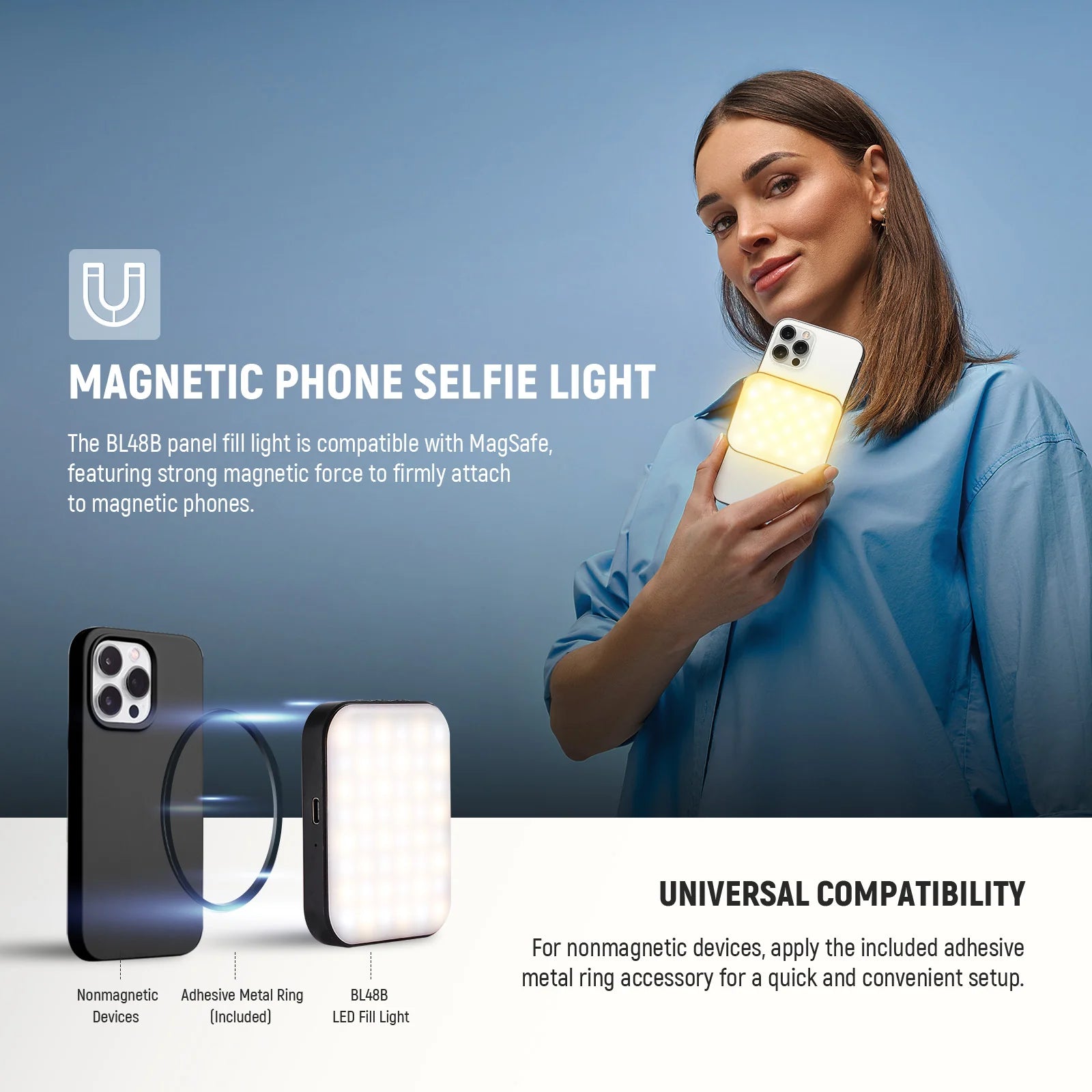 Neewer Basics BL48B Magnetic Selfie Light