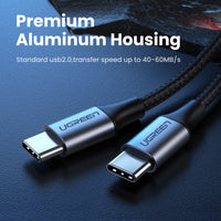 Ugreen US261 100W USB C to USB C Round Cable 1m