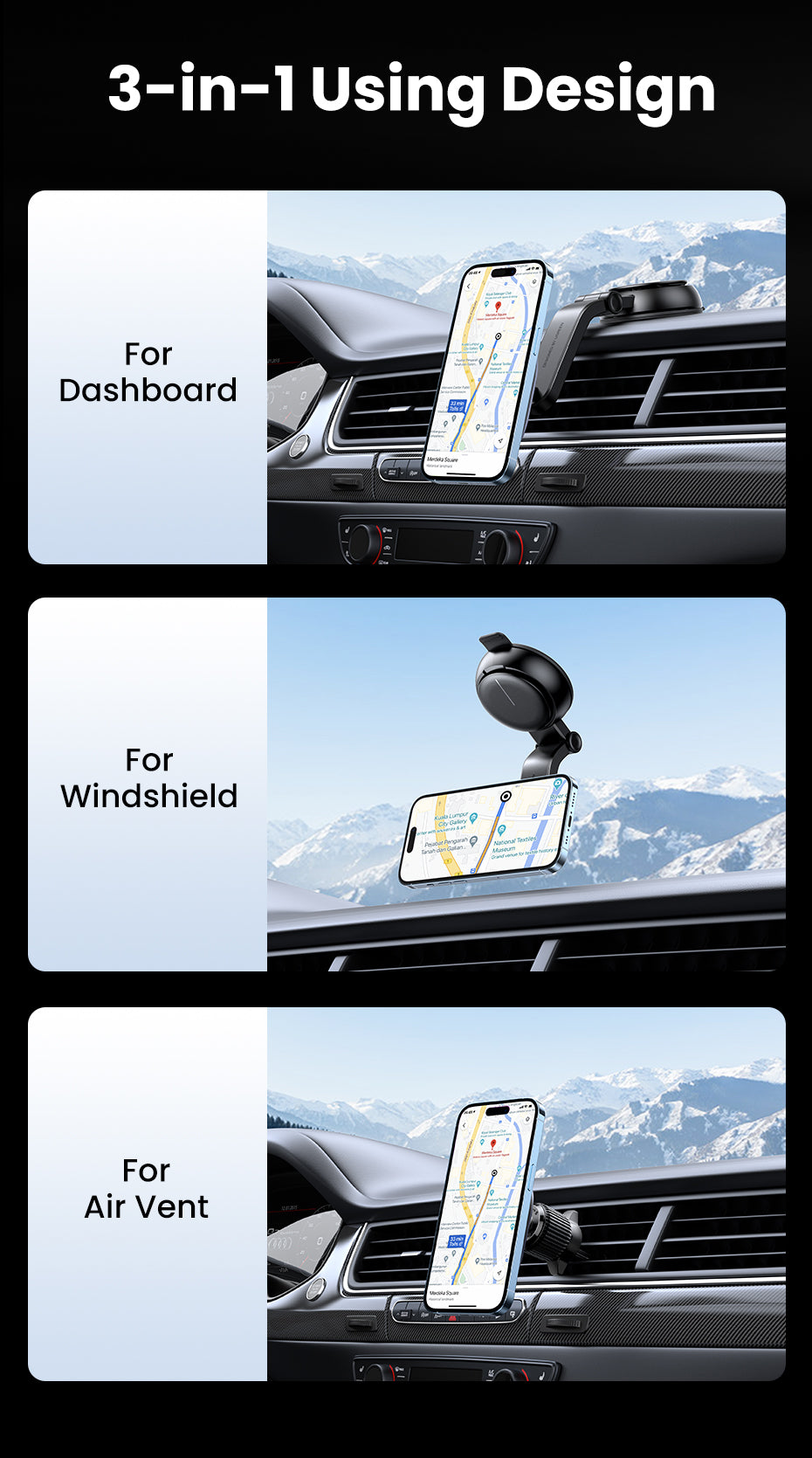 UGREEN Magnetic Car Wireless Charger